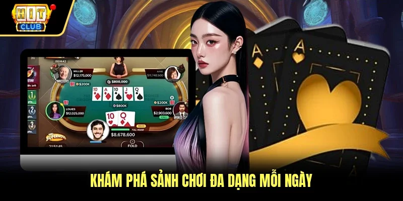 Các sảnh game được phân loại trên Hitclub